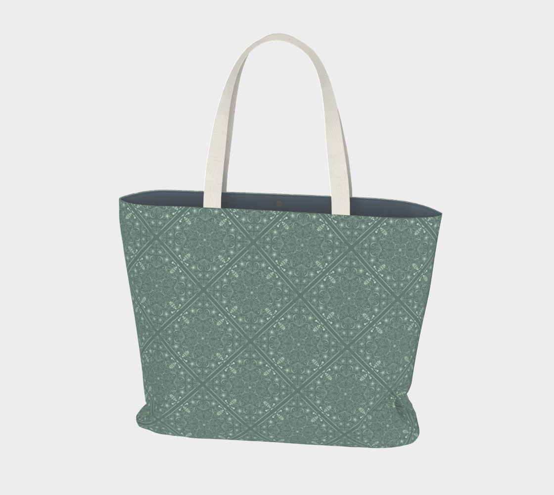 Spanish Bee Square-Green Large Tote