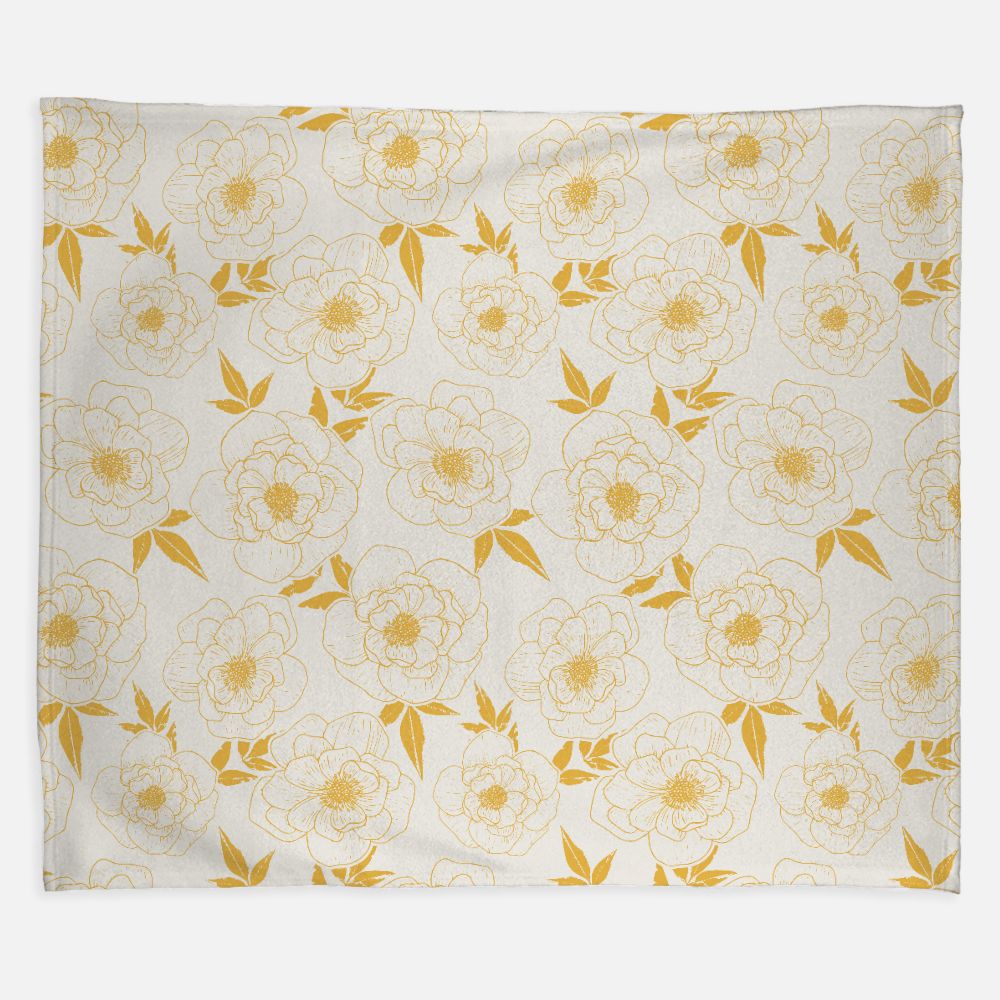 Hellebores & Leaves Soft Fleece Blanket - 50" x 60"